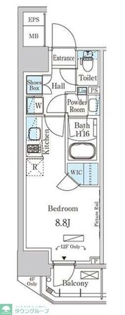 パークアクシス森下の物件間取画像